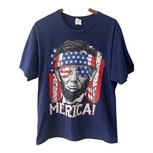 Port & Company Abraham Lincoln MERICA T Shirt Size L Men NWOT